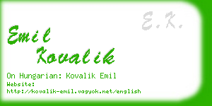 emil kovalik business card